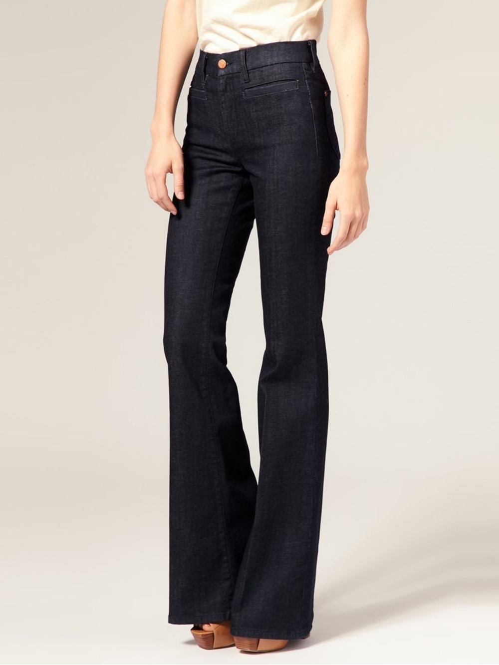 MiH Jeans Marrakesh Raw Dark Wash Kick Flare Jeans Size 28